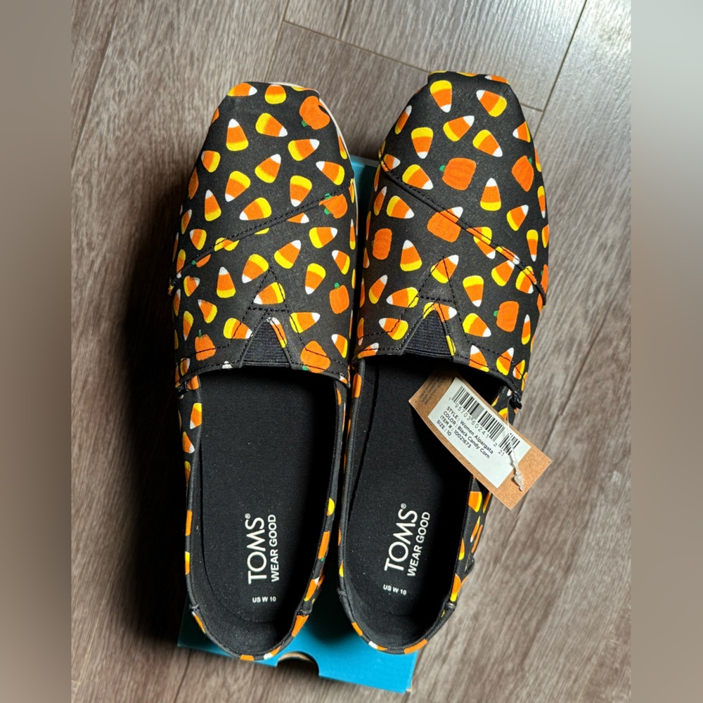 TOMS Black Candy Corn Alpargata Shoes